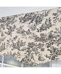 Rlf Home Tradition Provance 100% Cotton Rod Pocket Lined Window Valance 50" x 15" Black