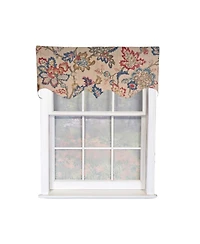Rlf Home Silvia Regal 100% Cotton Rod Pocket Lined Window Valance 50" x 17" Multi