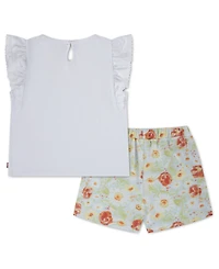 Levi's Girls' 4-6X Ruffle Knit Top and Skort, 2-Piece Set