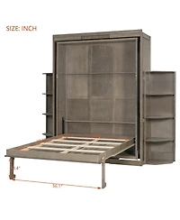 Streamdale Furniture Rotating Queen Murphy Bed with Hidden Cabinet