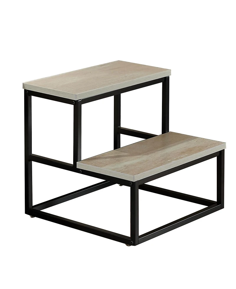 Kings Brand Furniture Axel 2-Step Step Stool – Lightweight, Durable & Modern Design Wooden Steps Metal Frame, Compact Ladder for Adults