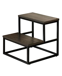 Kings Brand Furniture Axel 2-Step Step Stool – Lightweight, Durable & Modern Design Wooden Steps Metal Frame, Compact Ladder for Adults