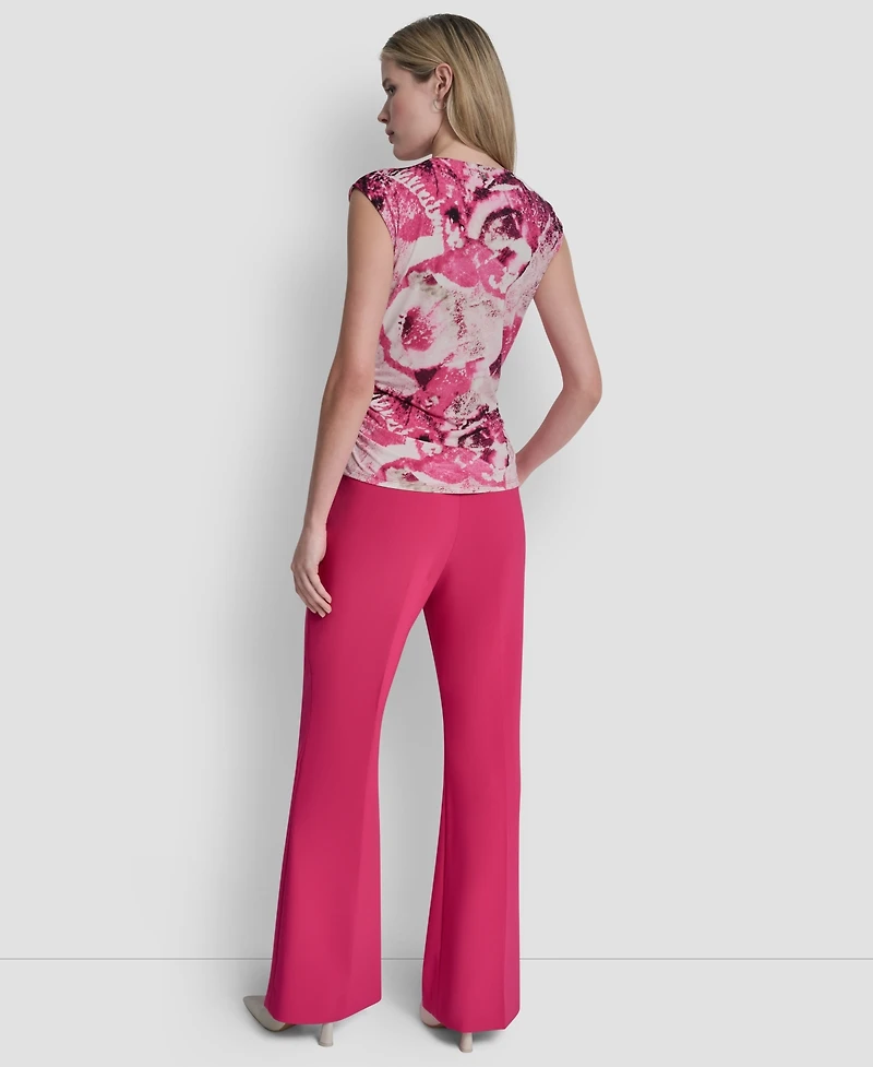 Dkny Women's Asymmetric Neck Cap-Sleeve Top