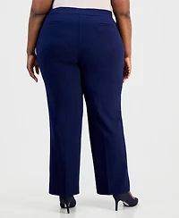 Anne Klein Essentials Plus Straight-Leg Pull-On Pants