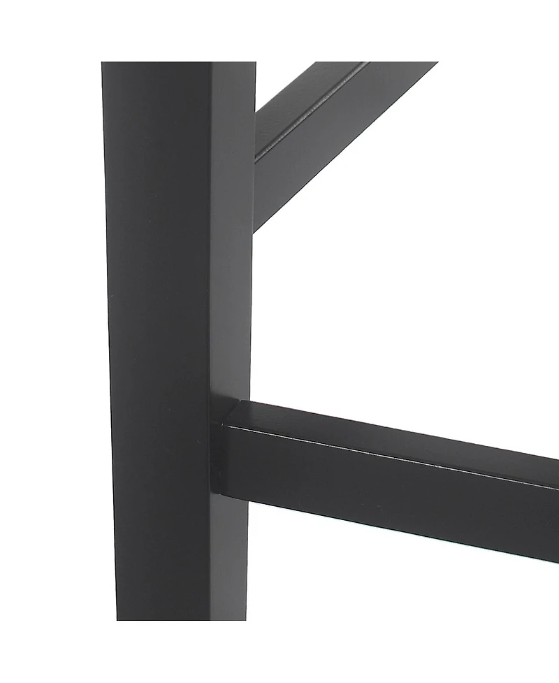 Streamdale Furniture Farmhouse X-Back Faux Leather Counter Stool Set (Set of 2)