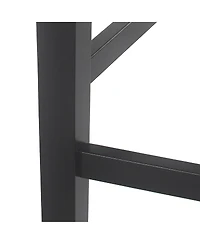 Streamdale Furniture Farmhouse X-Back Faux Leather Counter Stool Set (Set of 2)