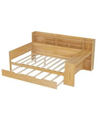Streamdale Furniture Streamdale Wooden Full Size Daybed with Storage Shelves & Twin Trundle Desk
