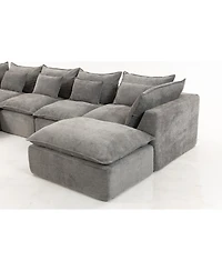 Streamdale Furniture Cloud Couch Oversized Modular Sectional Sofa, 4-Seat with 2 Ottomans