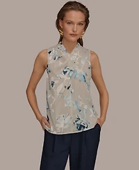Donna Karan New York Women's Printed Sleeveless Top