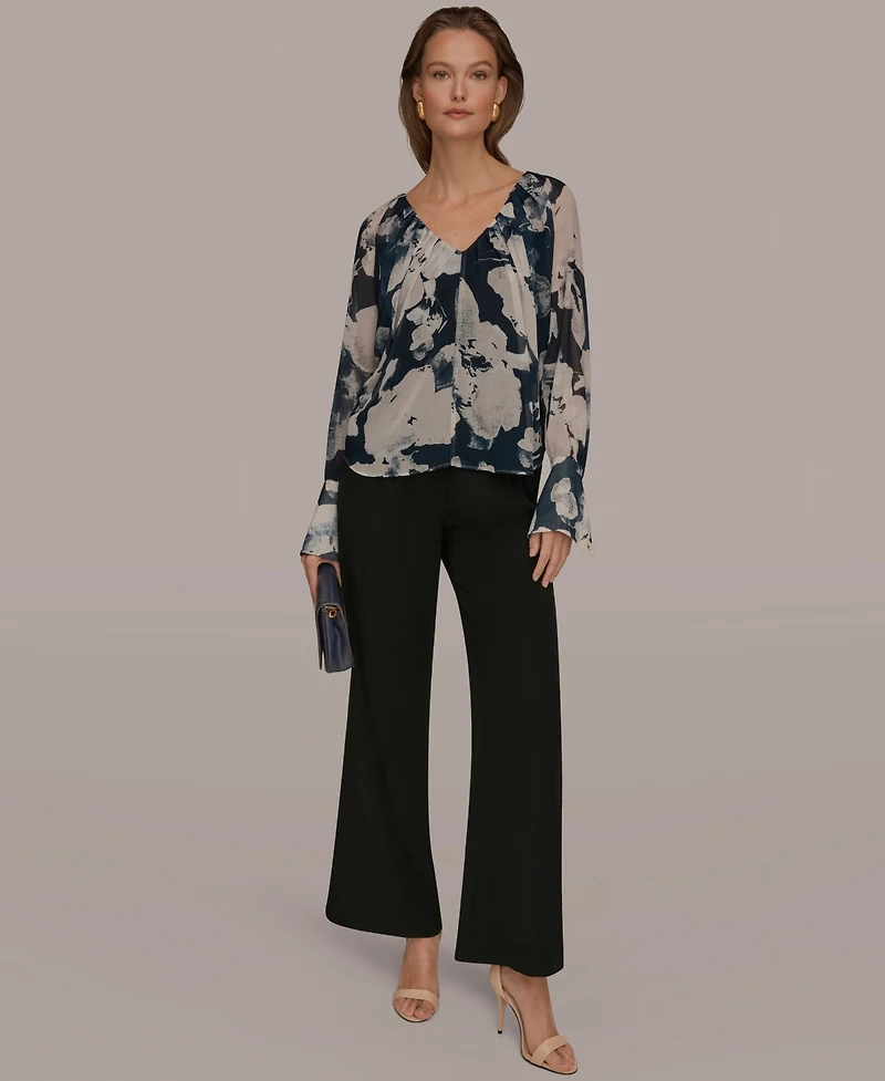 Donna Karan New York Women's Printed Long-Sleeve Top