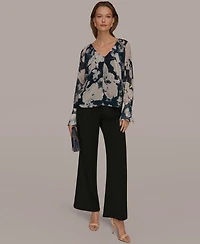 Donna Karan New York Women's Printed Long-Sleeve Top