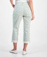 Style & Co Women's Printed Mid-Rise Curvy Capri Jeans, Macy's Exclusive