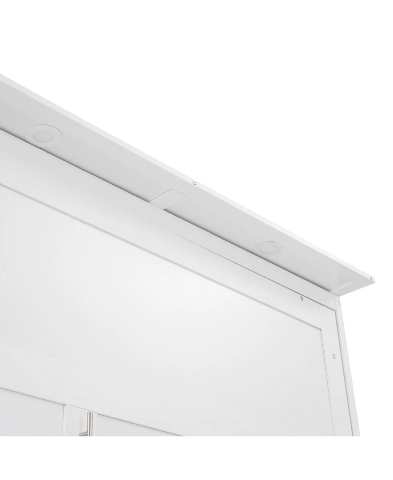 Streamdale Furniture Queen Size Murphy Bed Wall Bed with Shelves, Drawers and Led Lights