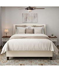 Streamdale Furniture Streamdale King Size Teddy Velvet Upholstered Bed Frame with Headboard & Footboard (White