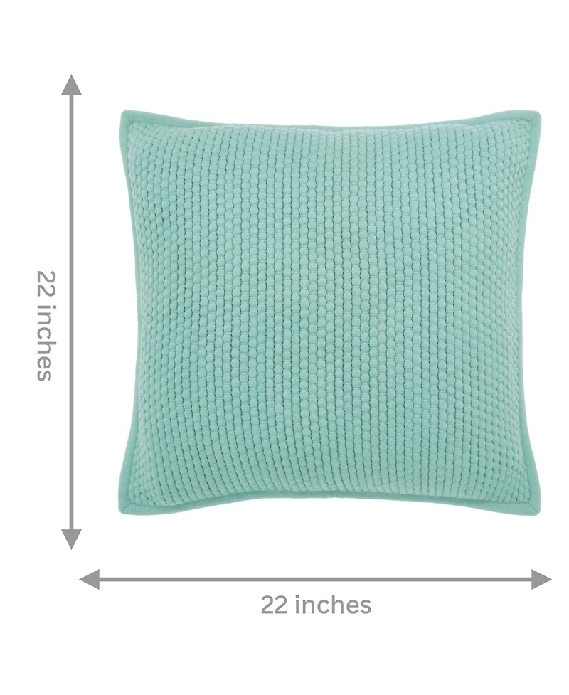 Ihi Home Popcorn Weave Pillow, 22"Sq