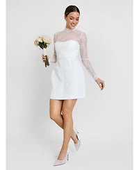 Six Stories Women's Lace Sleeve Cup Detail Mini Dress