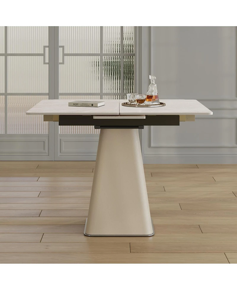 Streamdale Furniture Retractable Rock Slab Folding Dining Table