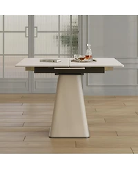 Streamdale Furniture Retractable Rock Slab Folding Dining Table