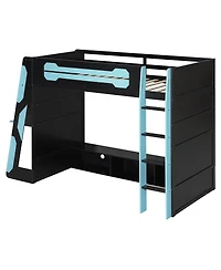 Streamdale Furniture Twin Wood Loft Bed with Desk