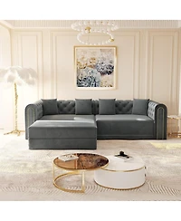 Streamdale Furniture 90.6" 3-in-1 Convertible Sleeper Sofa with Ottoman
