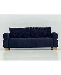 Streamdale Furniture Luxurious Velvet Sofa with Golden Metal Legs