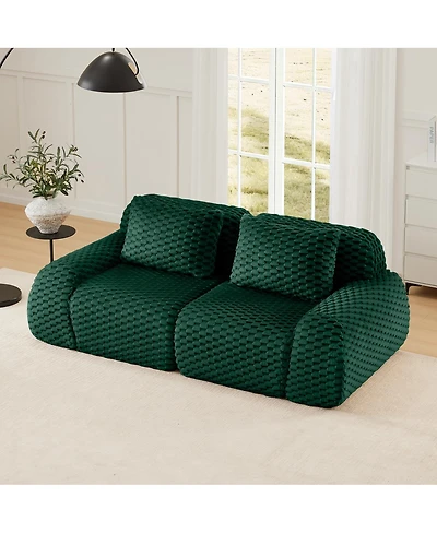 Streamdale Furniture Modern Modular Flannelette Sectional Sofa - Green