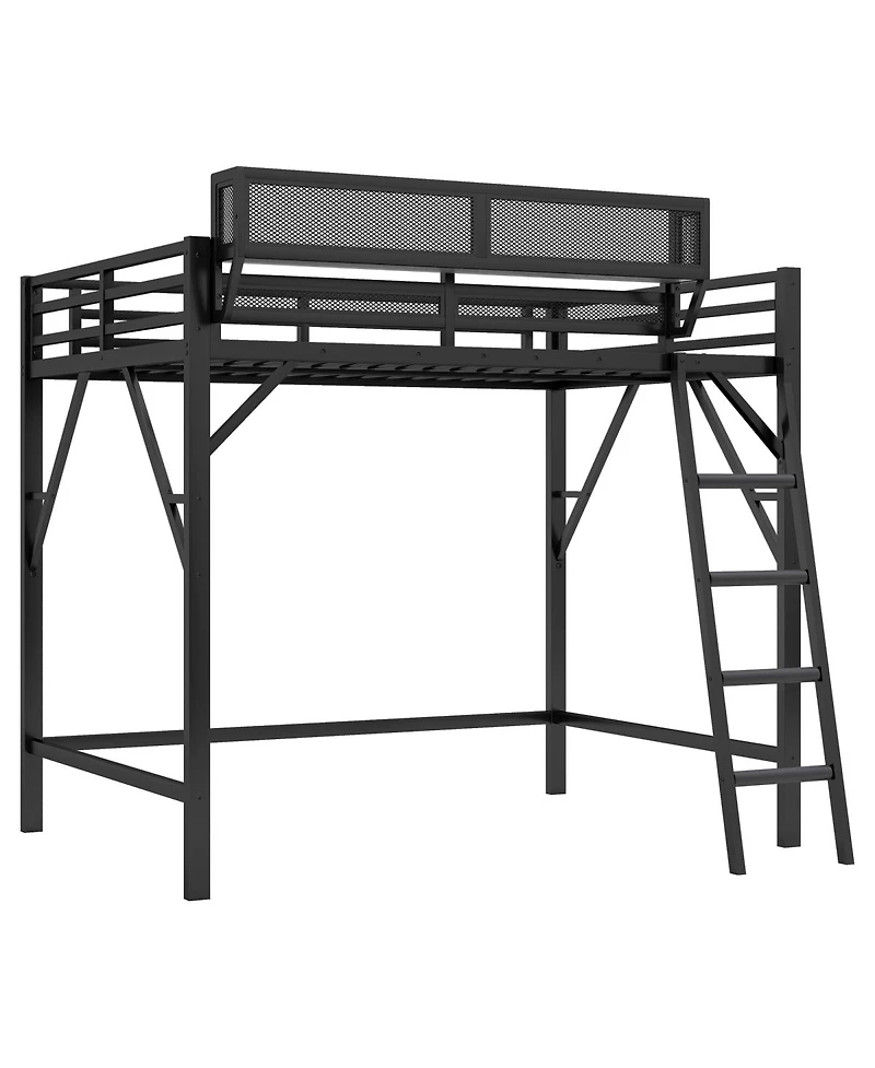 Streamdale Furniture Loft Bed with Ladder and Storage Shelves