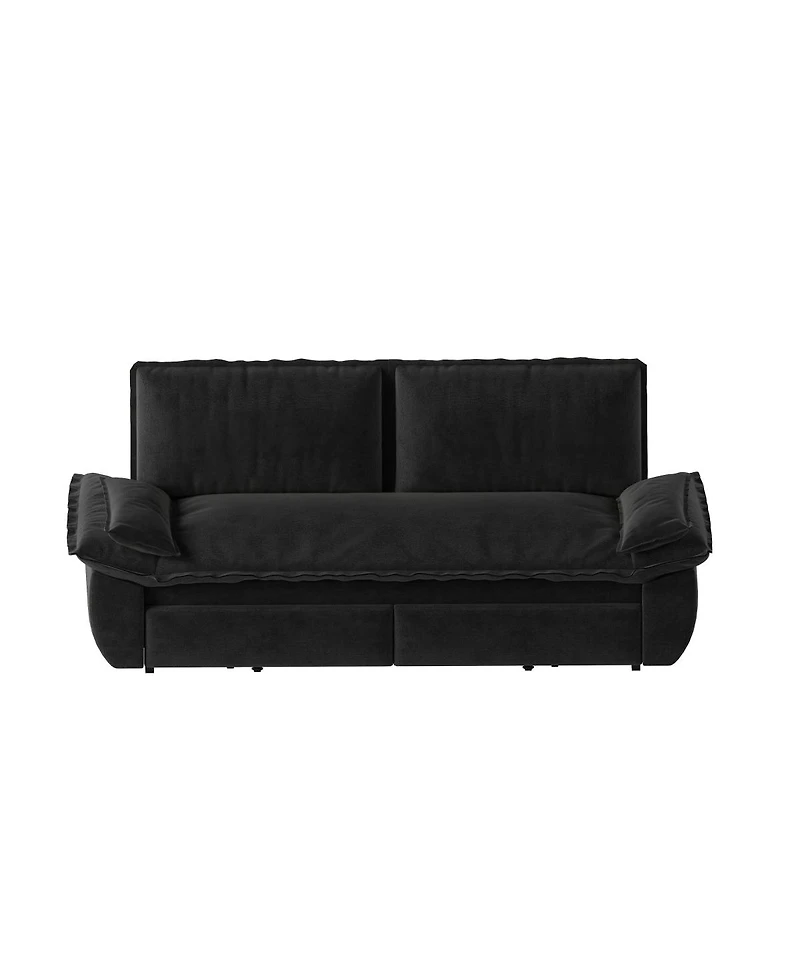 Streamdale Furniture Queen Pull Out Sofa Bed, 3-in-1 Convertible Sleeper, Velvet Loveseat