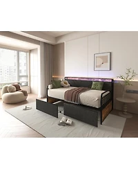 Streamdale Furniture Twin Daybed with Drawers and Charging Station