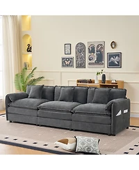 Streamdale Furniture Oversized Deep Seat Sectional Sofa, Modern Chenille Cloud Couch