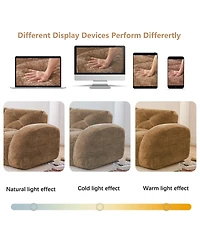 Streamdale Furniture Camel U-Shaped Boneless Sofa with Tufted Design and Movable Ottomans