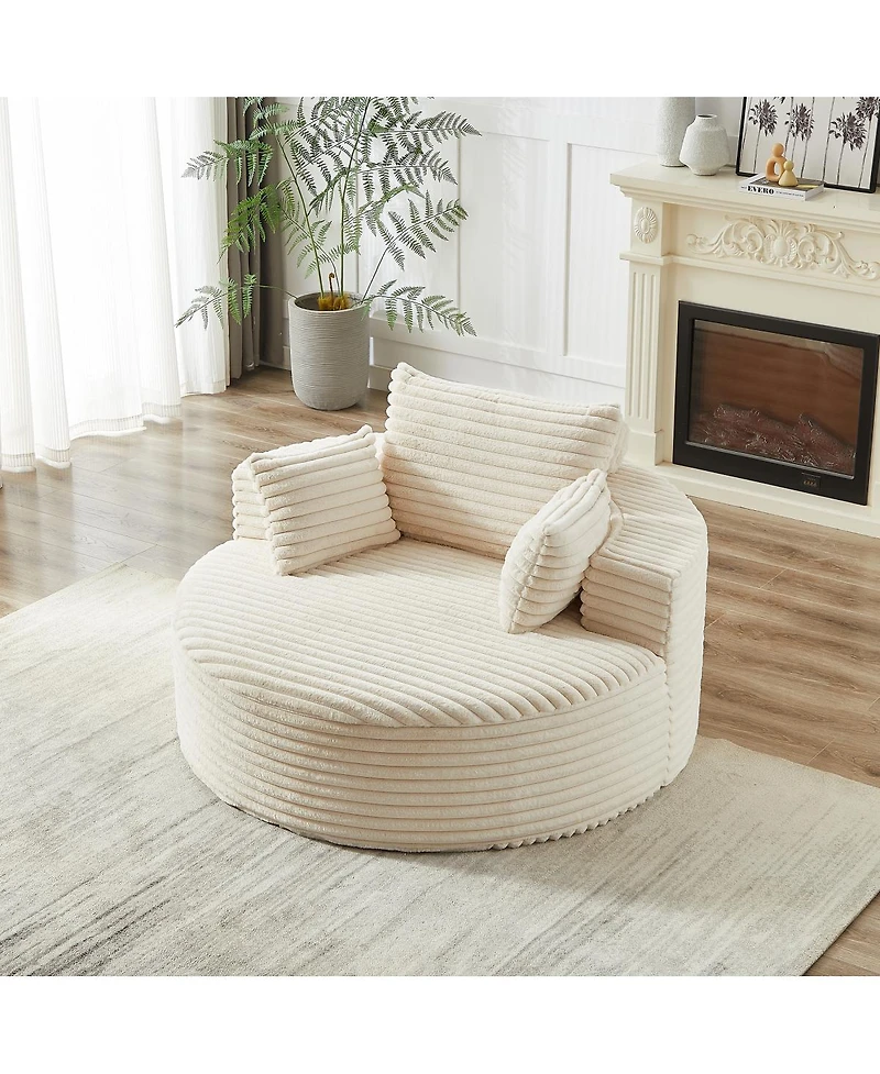 Streamdale Furniture Corduroy Sponge Single Sofa,Modern Sleeper Chair