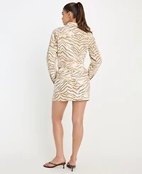 Good American Women's 90s Tiger Print Mini Skirt