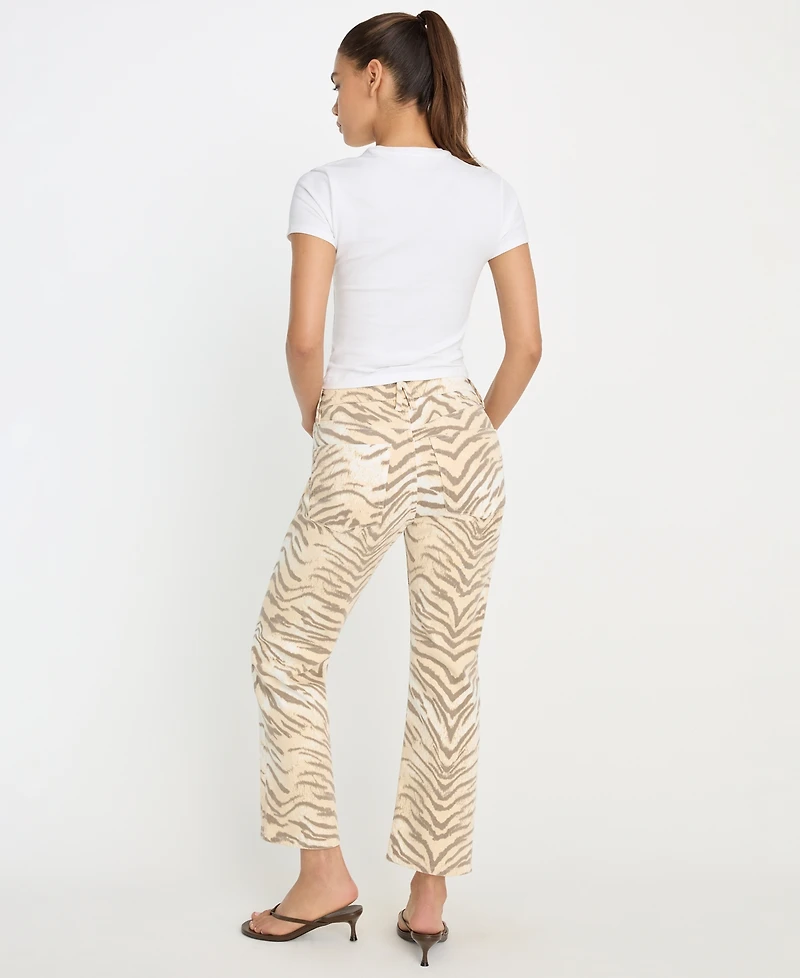 Good American Women's Vintage-Inspired Straight Tiger Print Jeans