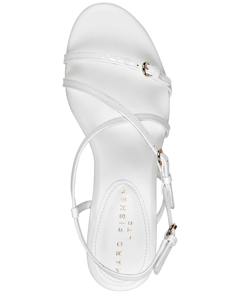 Marc Fisher Ltd Women's Nylah Strappy Leather Kitten Heel Sandals