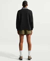 Nike Women's Sportswear Phoenix Fleece Graphic Polo Oversized Top