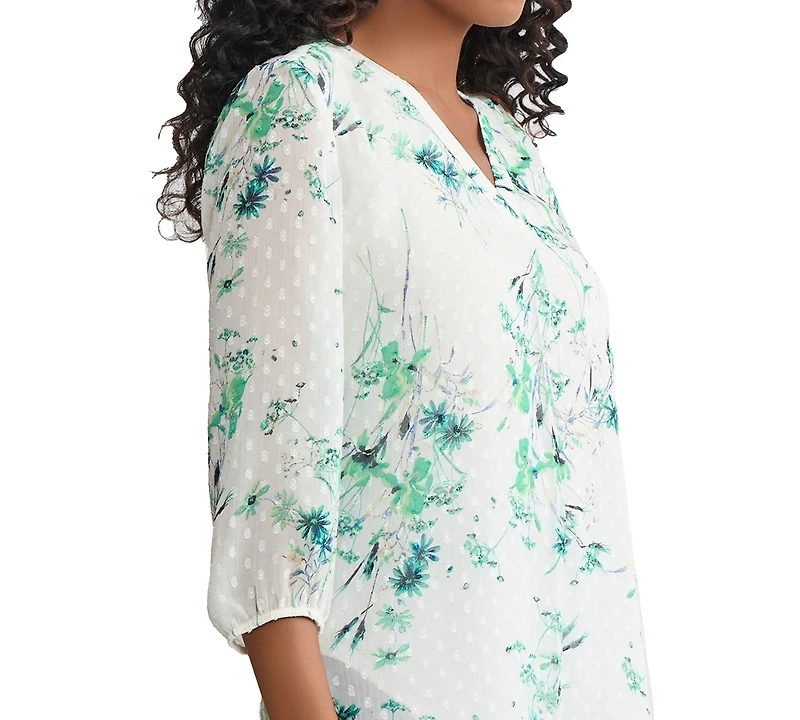 Jones New York Petite V-Neck Tunic Top
