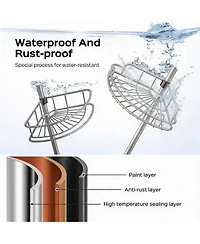 Yigii 4-Tier Adjustable Shower Caddy - No-Drill, Rust-Resistant, Space-Saving
