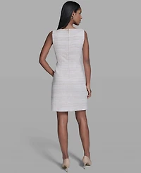 Karl Lagerfeld Paris Women's Metallic A-Line Square Neck Dress