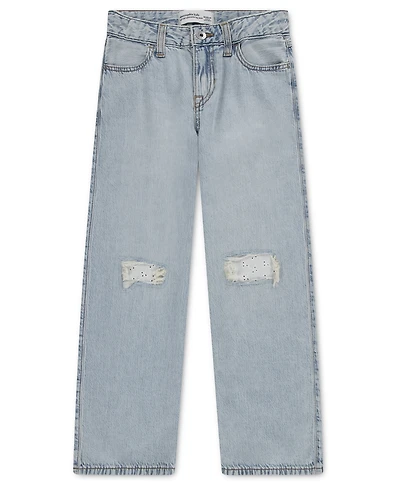 abercrombie kids Girls' High-Rise Destroyed Lace Jeans