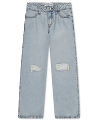 abercrombie kids Girls' High-Rise Destroyed Lace Jeans