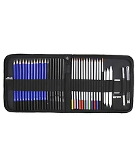 Htutwoo 40PCS Sketching Pencils Set, Portable Zippered Travel Case, Pro Art Drawing Kit for Artists, Adults, Teens, Beginner and Kid