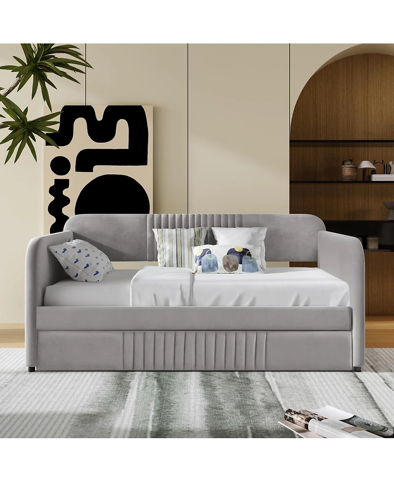 Streamdale Furniture Upholstered Twin Daybed Sofa with Trundle