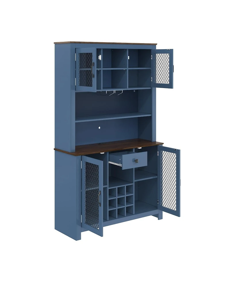 Streamdale Furniture 70.9" Navy Blue Kitchen Pantry Storage Cabinet with Doors & Shelves