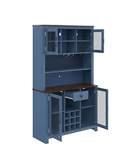 Streamdale Furniture 70.9" Navy Blue Kitchen Pantry Storage Cabinet with Doors & Shelves