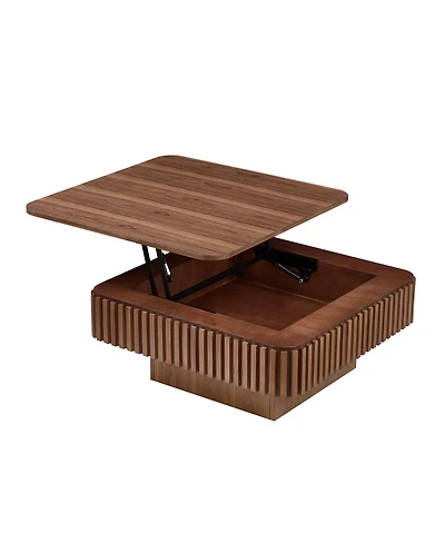 Streamdale Furniture Modern Handcraft Drum Coffee Table with Hidden Storage