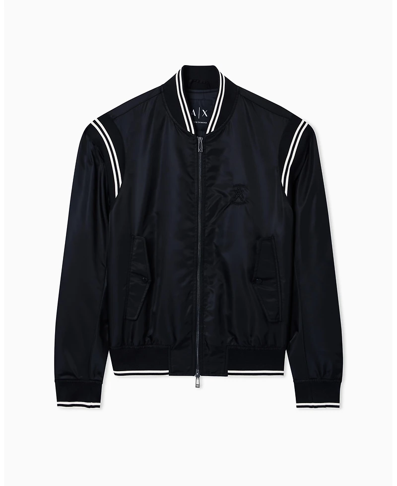 A|X Armani Exchange Men's Varsity Bomber with Back Graphic Jacket