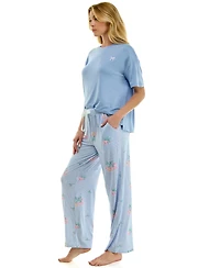 Roudelain Women's Open Leg Mid-Rise Sleep Pants