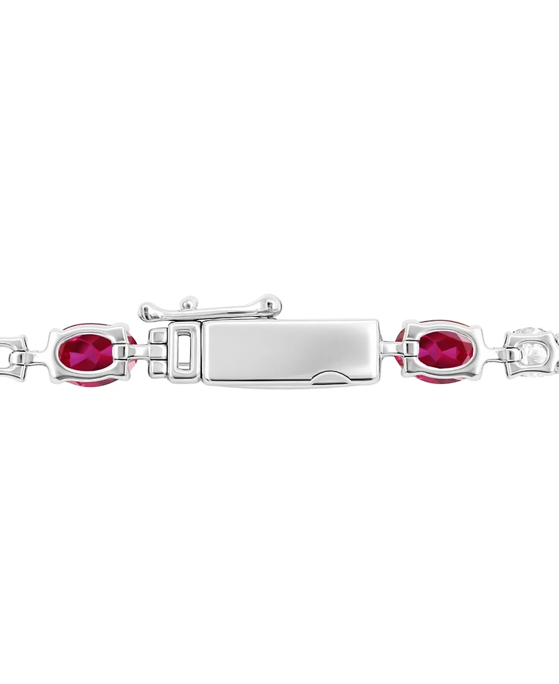 Macy's Lab-Grown Sapphire (8.5 ct. t.w.) and White (3.25 Bracelet Sterling Silver (Also Available Ruby)