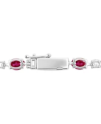 Macy's Lab-Grown Sapphire (8.5 ct. t.w.) and White (3.25 Bracelet Sterling Silver (Also Available Ruby)